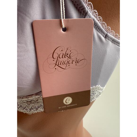 Cake Lingerie Balcony Style Flexible Wire Embroidery Purple Nursing Bra Size 32C - Picture 9 of 16